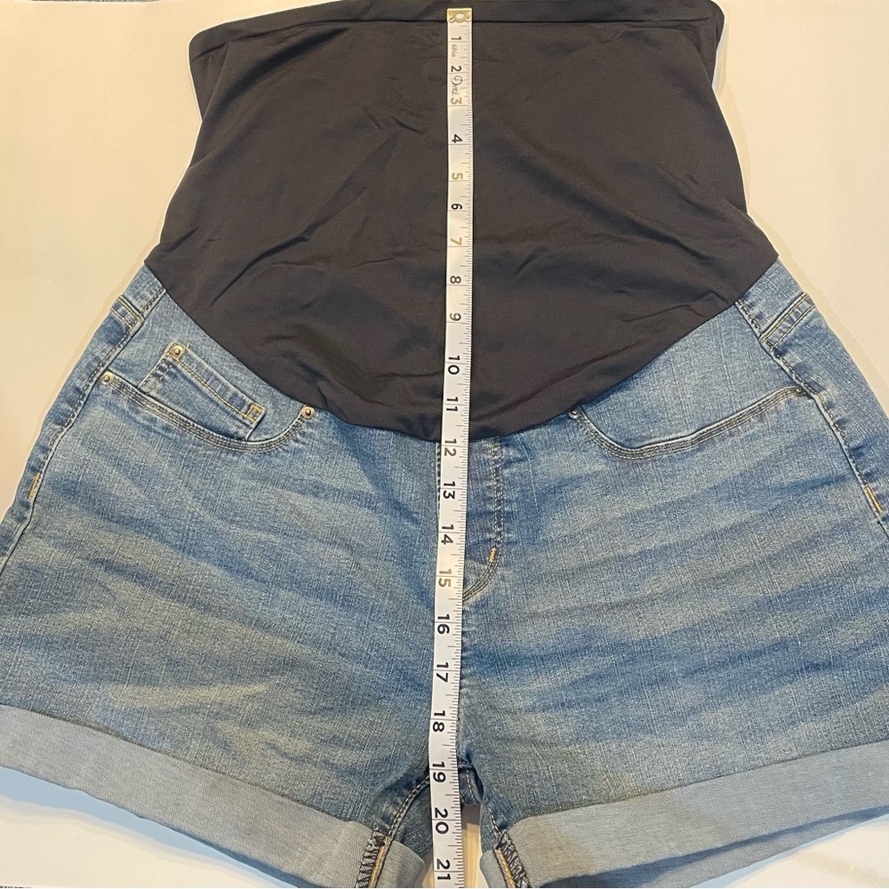 Levi Strauss Blue Maternity Jean shorts with Waistband size Large NWOT - Picture 8 of 9